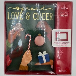Holiday Time Christmas Cards Spread Love & Cheer 24 Cards With Envelopes New